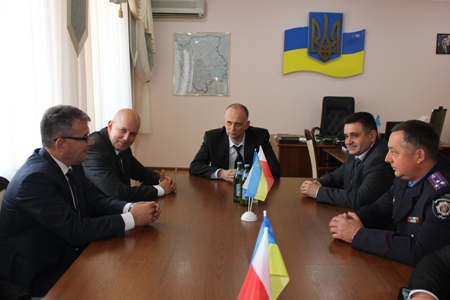Kierownictwo lubelskiej policji na spotkaniu z przedstawicielami Milicji ukraińskiej
