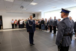 dowódca uroczystości składa meldunek Komendantowi KWP w Lublinie