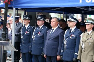 Komendant Wojewódzki Policji w Lublinie wraz z zaproszonymi gośćmi