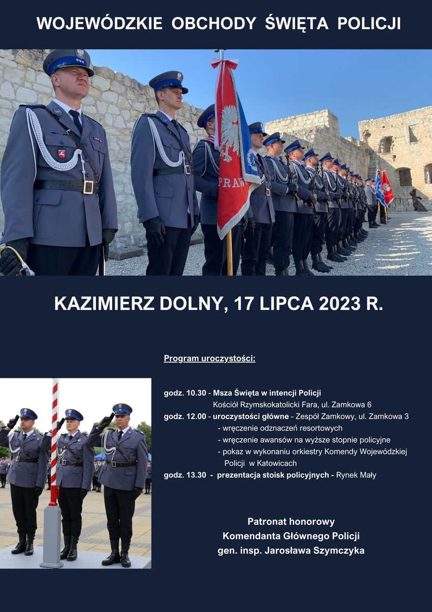 poczet sztandarowy komendy wojewódzkiej Policji w Lublinie