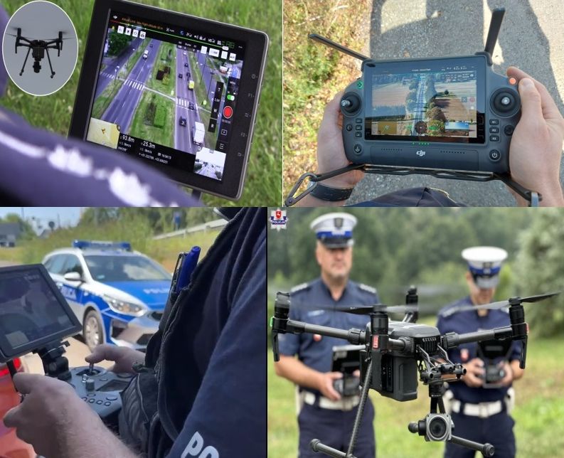 policjanci z dronami 