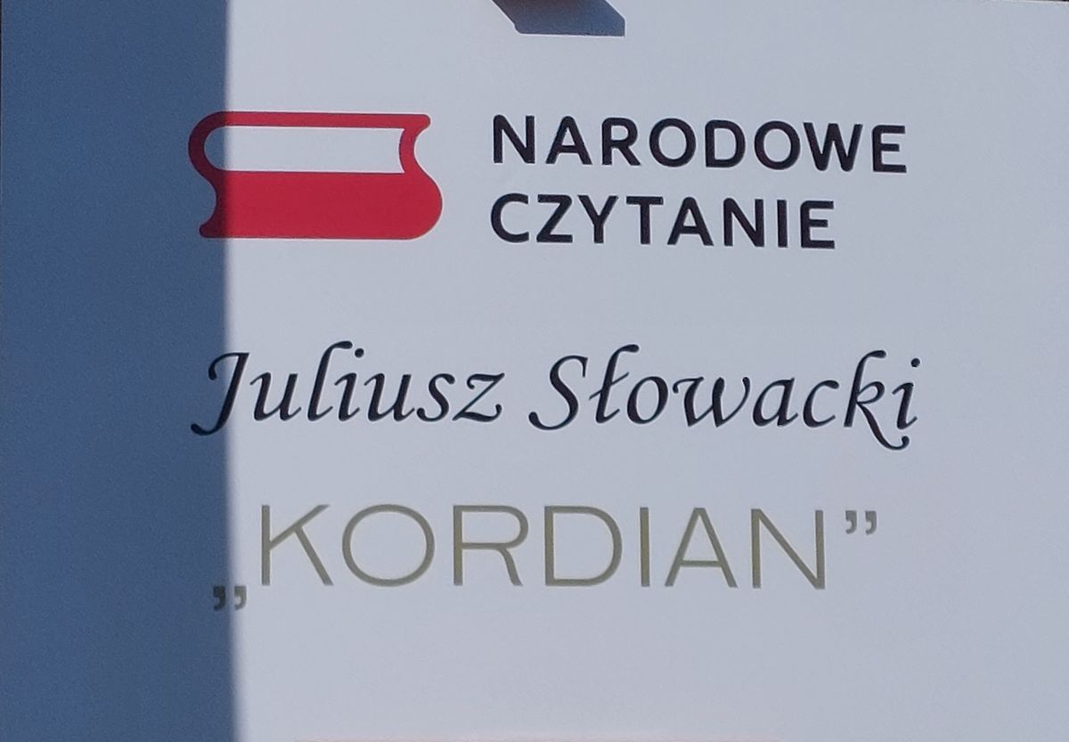 napis Narodowe Czytanie Juliusz Słowacki Kordian