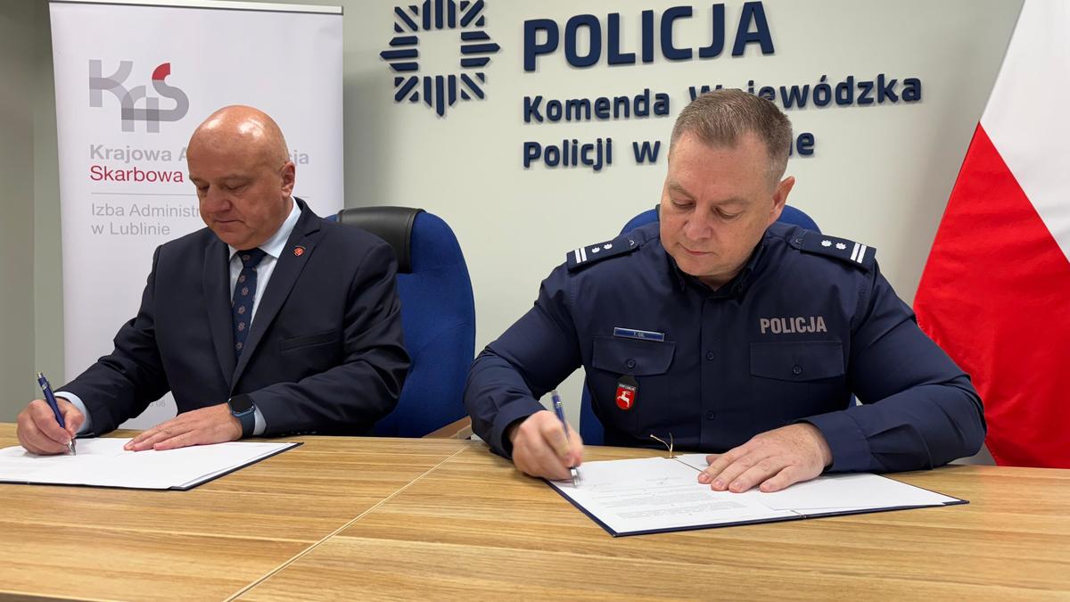Podpisane porozumienie o współpracy pomiędzy Komendantem Wojewódzkim Policji w Lublinie i Dyrektorem Izby Administracji Skarbowej w Lublinie