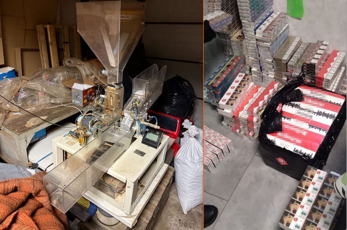 Zabezpieczone papierosy oraz nielegalna produkcja.