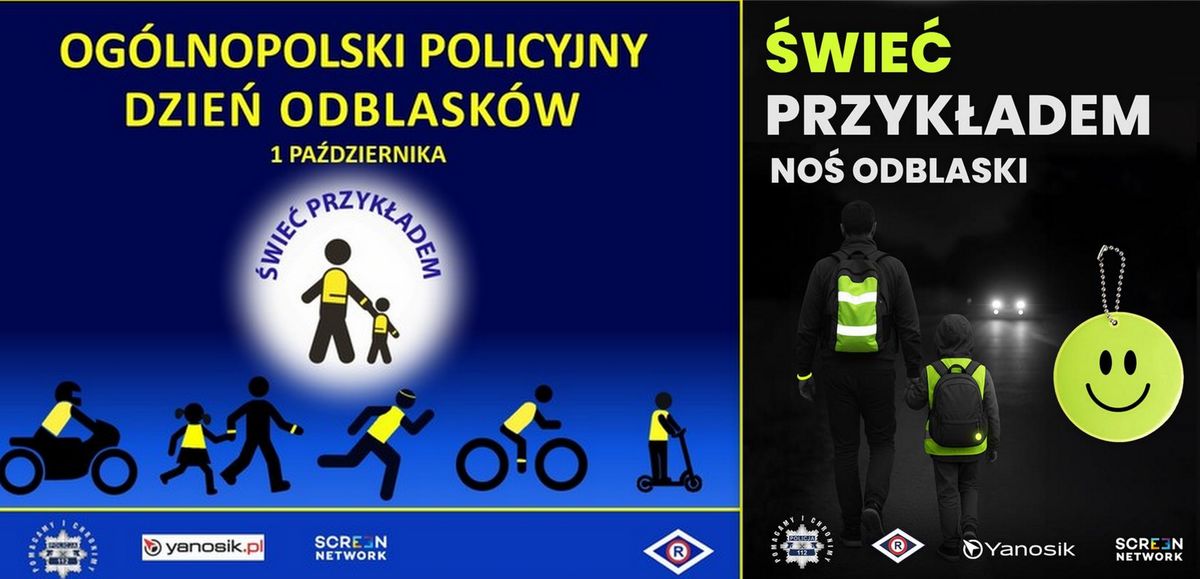 plakaty akcji świeć przykładem - noś odblaski