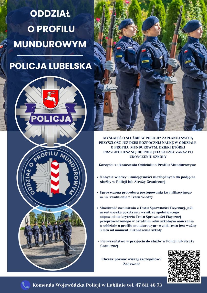 Plakat promujący oddziały o profilu mundurowym