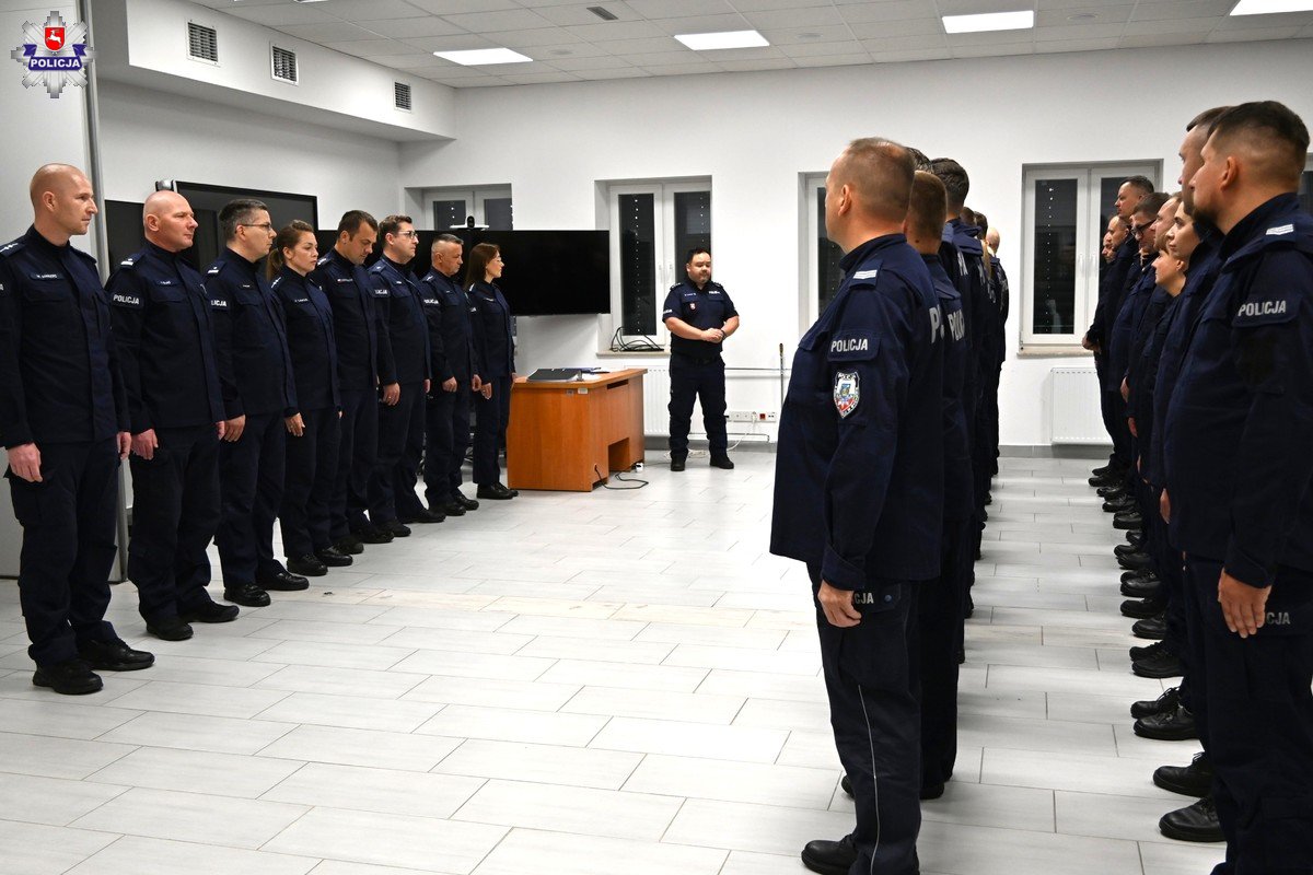 Wykładowcy Ośrodka Szkolenia Policji w Lublinie oraz słuchacze.