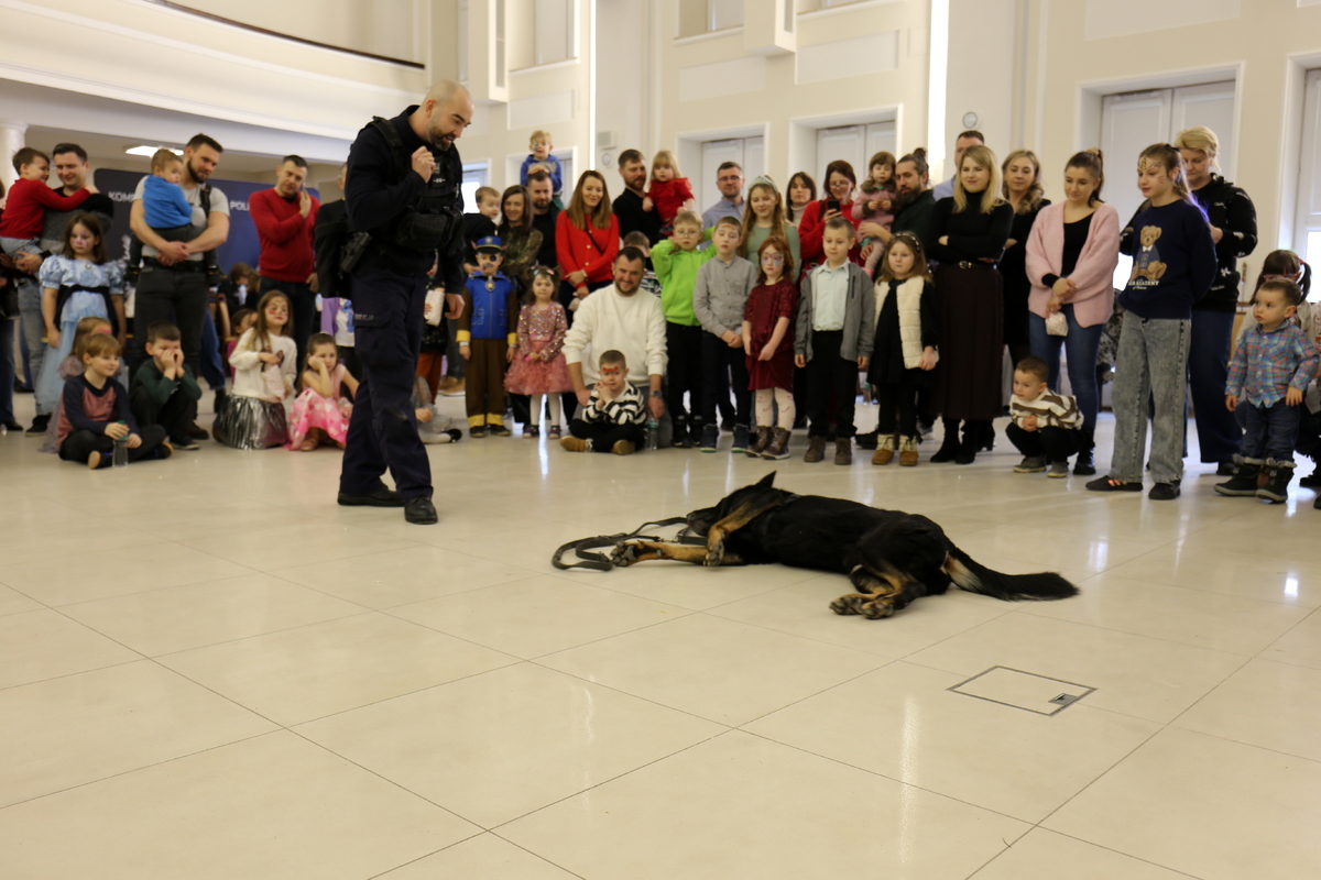 przewodnik z psem podczas pokazu