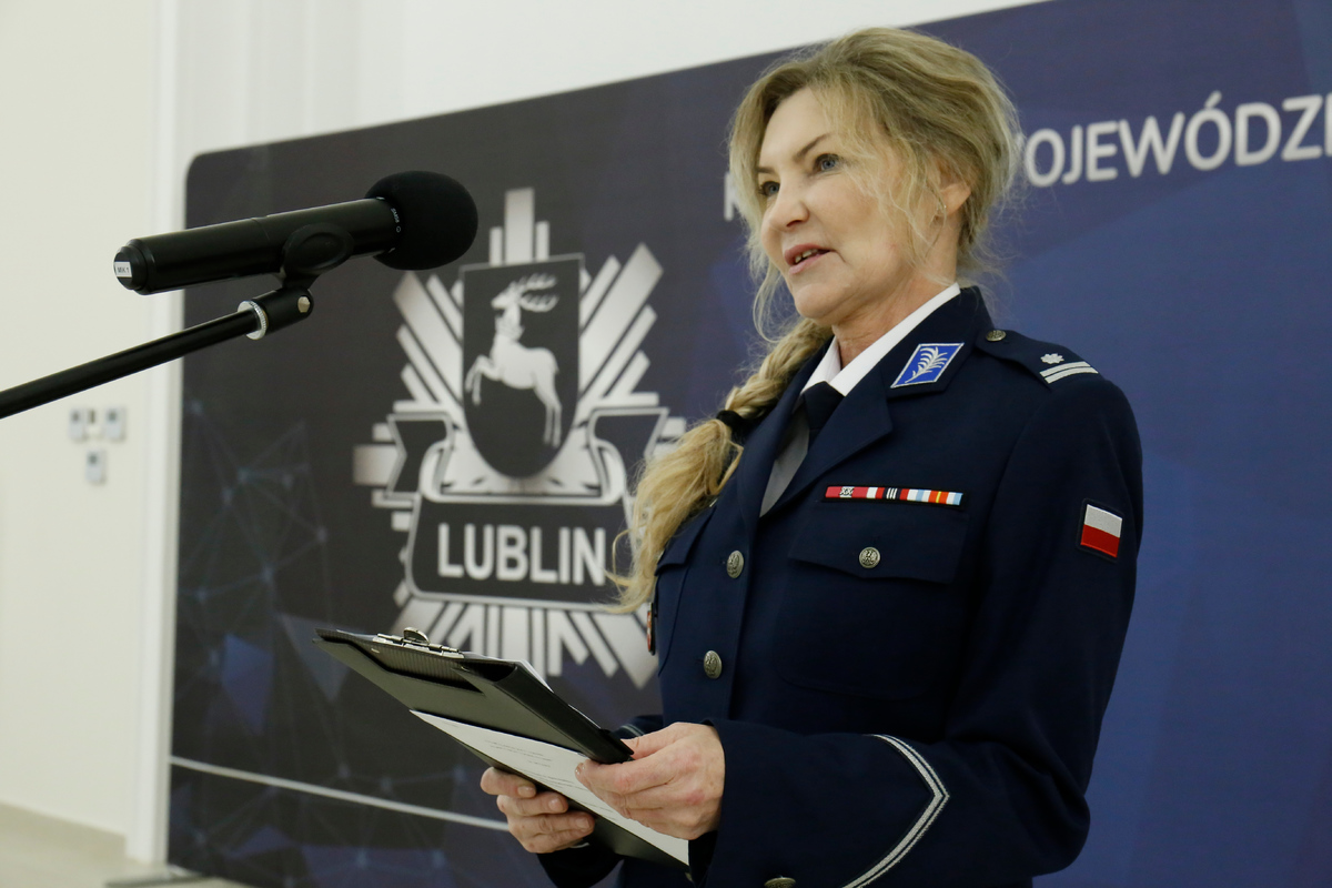 podinspektro doktor Edyta Naja przemawia do zgromadzonych gości.