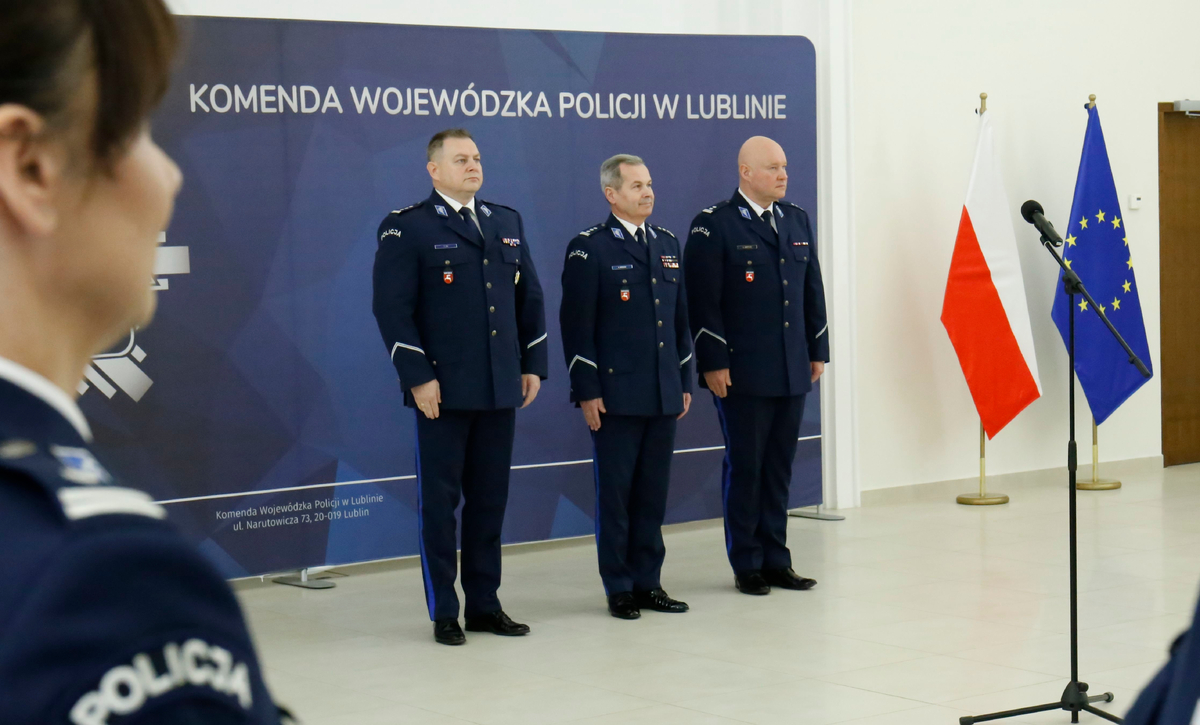 Komendant Wojewódzki Policji w Lublinie wraz z zastępcami