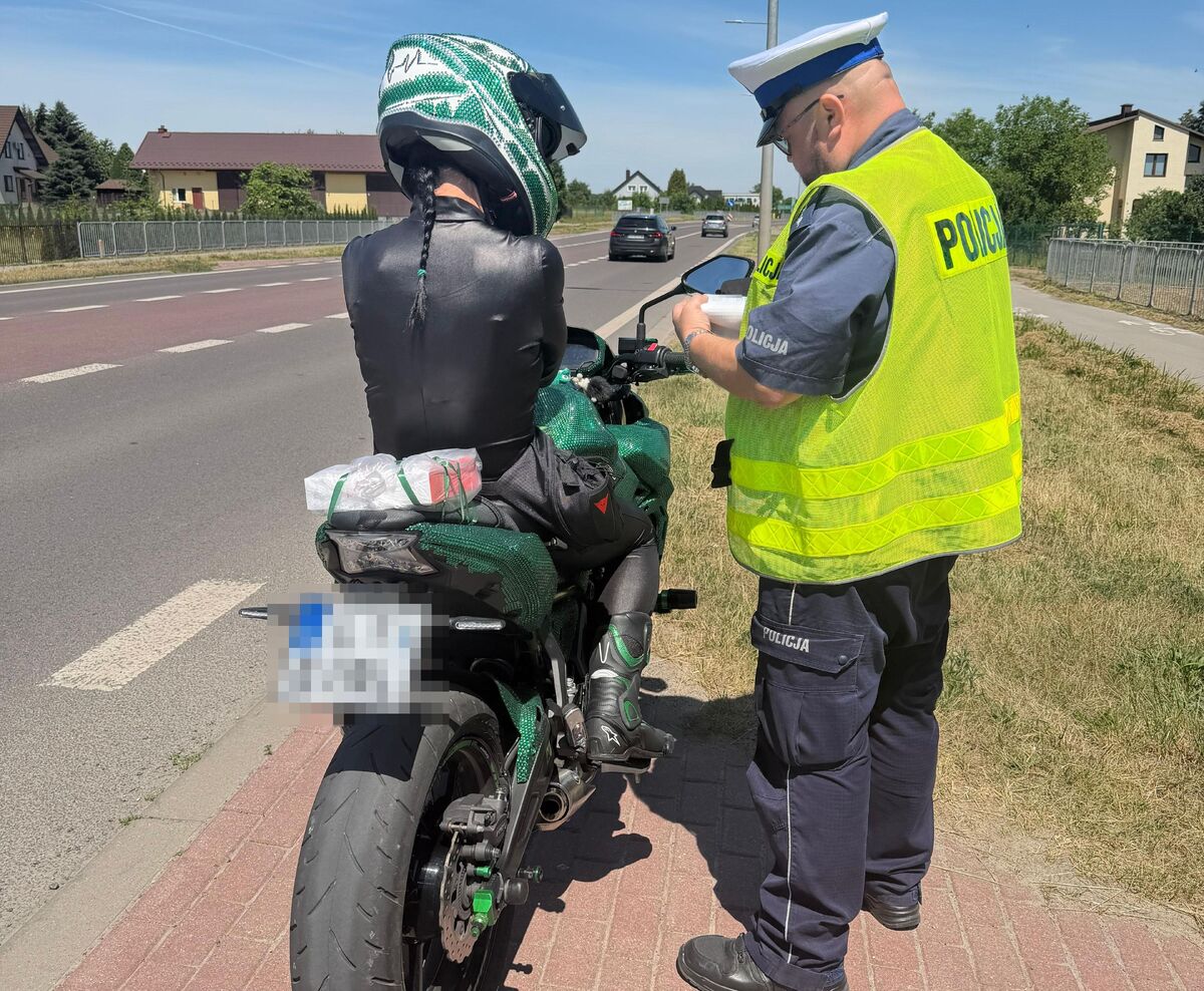 kontrola motocyklistki