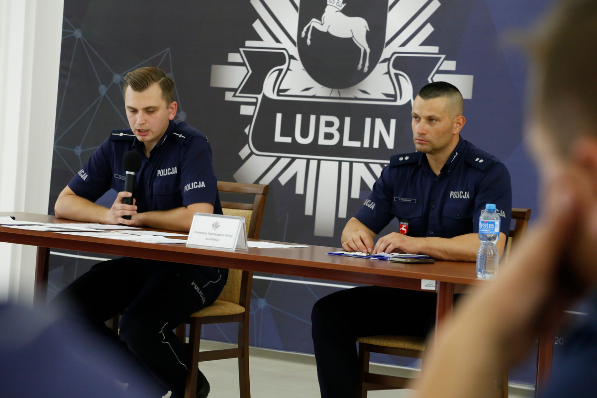 Polizjanci z Komendy Wojewódzkiej Policji w Lublinie.