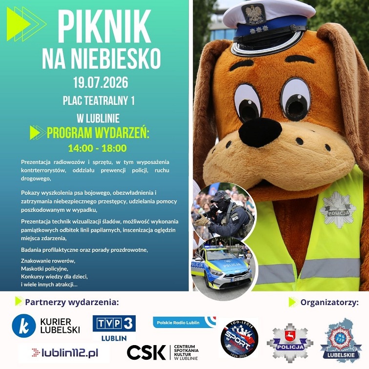 spotkanie z Policją Lubelską „Na niebiesko" plakat 