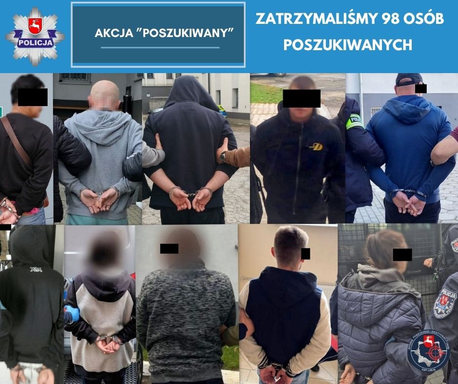 Zatrzymane osoby do akcji poszukiwani.