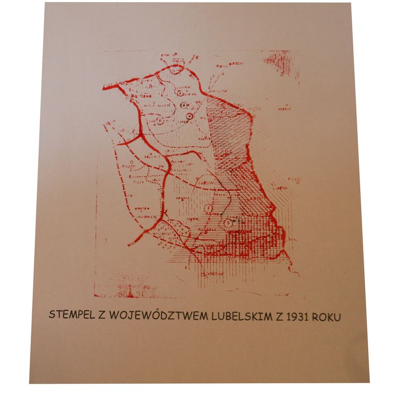 Stempel mapy województwa lubelskiego 1931 roku