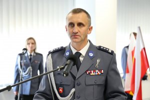 Komendant Wojewódzki Policji w Lublinie przemawia.