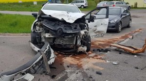 fot. Wypadek 4 pojazdów w Niedrzwicy Dużej