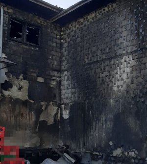 fot. pożar sklepu wielobranżowego