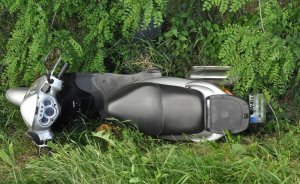 fot. wypadek z udziałem kierującego motocyklem