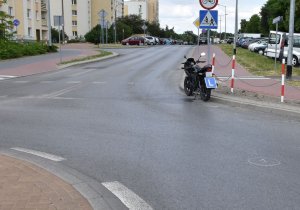 fot. wypadek w Puławach z udziałem kierującego motocyklem