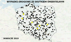 mapa wypadków wakacje