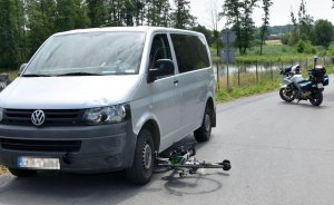 fot. wypadek z udziałem rowerzysty