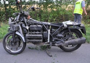 motocykl uczestniczący w wypadku