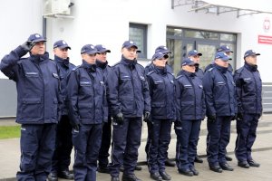 Funkcjonariusze nowej siedziby Komisariatu Policji w Rejowcu Fabrycznym.