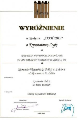dyplomy dla KWP w Lublinie