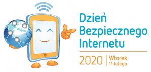 "logo z napisem Dzień Bezpiecznego Internetu 2020 wtorek 11 lutego"