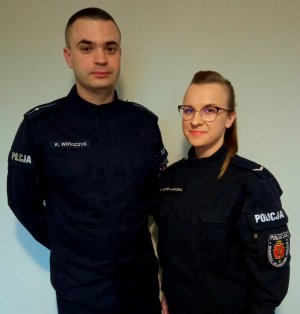 policjantka Eliza Borek Jaksim i policjant Kamil Woszczyk