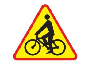 znak drogowy Uwaga rowerzyści