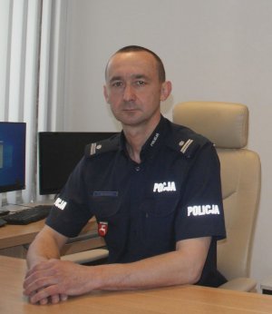 podinspektor Tomasz Halinowski pełniący obowiązki I Zastępcy Komendanta Miejskiego Policji w Zamościu
