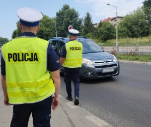 policyjna kontrola drogowa w Lublinie