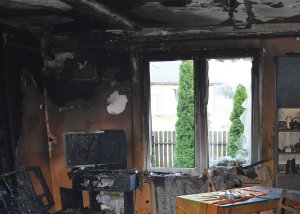 Spalone wyposażenie pomieszczenia