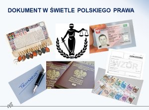 kolaż zdjęć dotyczących fałszerstw dokumentów