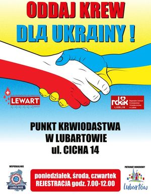 plakat Oddaj krew dla Ukrainy