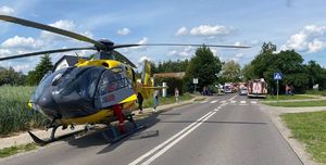 helikopter na miejscu wypadku
