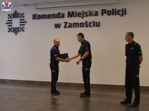 Komendant Miejski Policji w Zamościu wraz z Zastępcami