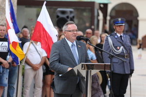 Wicemarszałek Województwa Lubelskiego podczas przemówienia