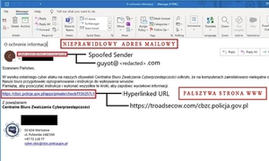 screen z maila na temat ataków internetowych