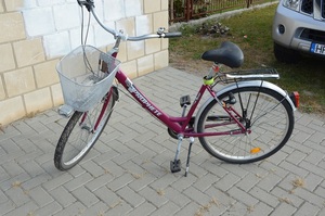 rower stojący na poboczu