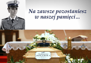 grafika dotycząca policjantki Magdy Dolebskiej, która zginęła na służbie