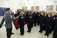Nowi funkcjonariusze ślubują na Sztandar Komendy Wojewódzkiej Policji w Lublinie.