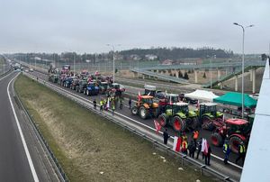 protest rolników na drodze