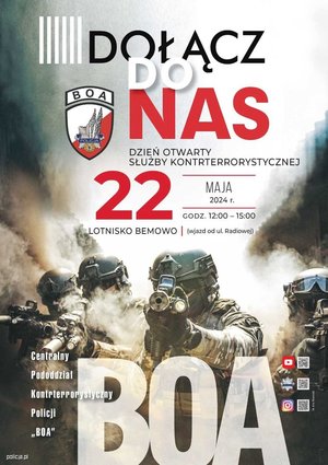 plakat na temat dnia otwartego służby kontrterrorystycznej