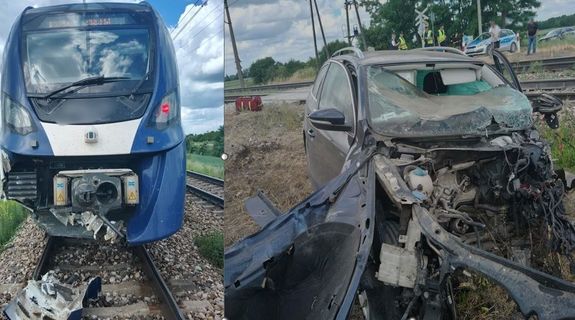 wypadek na przejeździe kolejowym