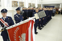 Poczet Sztandarowy Komendy Wojewódzkiej Policji w Lublinie oraz nowi funkcjonariusze.