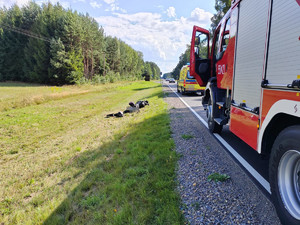 miejsce zdarzenia. Motocykl leży w rowie