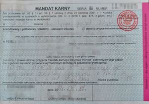 blankiet mandatu karnego